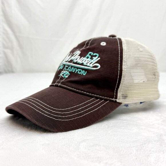 Prairie Mountain Lake Powell Glen Canyon 63 Snapback Cap Hat Brown White - Picture 6 of 11